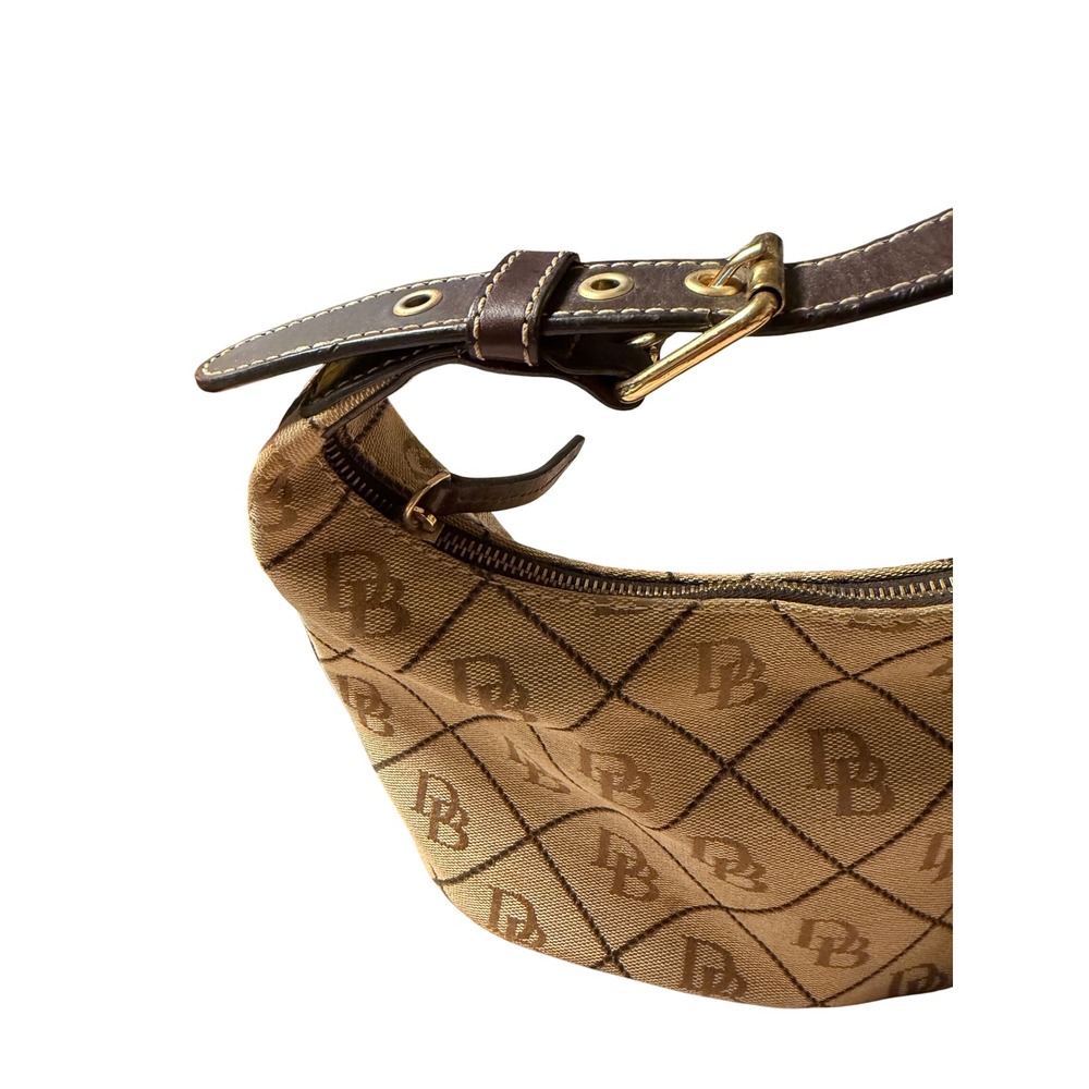 Flawed Gem! Dooney & Bourke Monogram Canvas Hobo Shoulder Bag Classic K7453142 - Picture 9 of 11